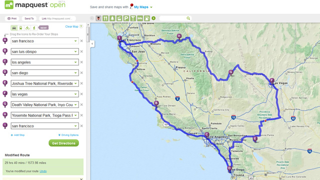 Routenplanung mit Map Quest