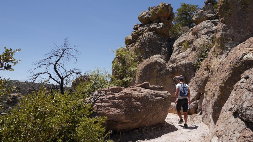 Wanderweg zwischen den Felsen in Felsnadeln im Chiricahua.