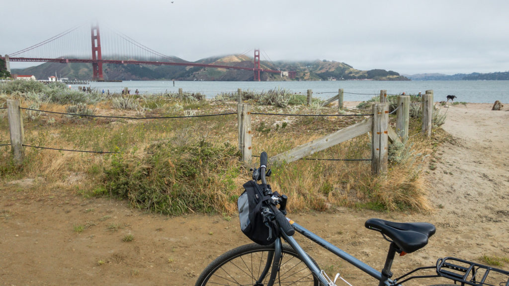 Mit dem Fahrrad über die Golden Gate Bridge.
