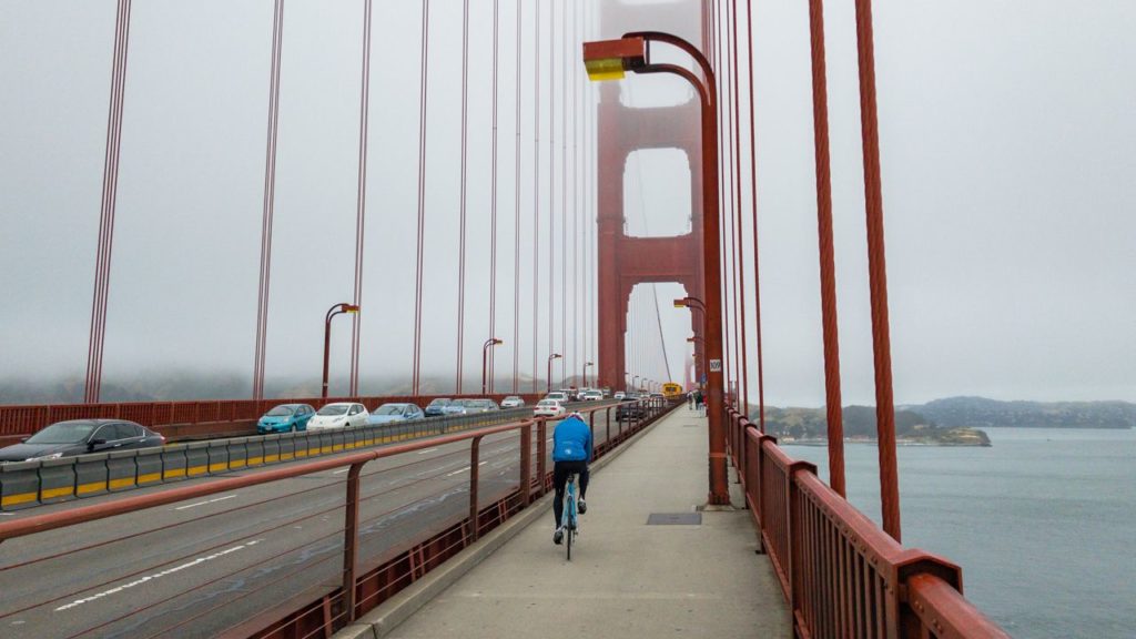 Mit dem Rad über die Golden Gate Bridge.