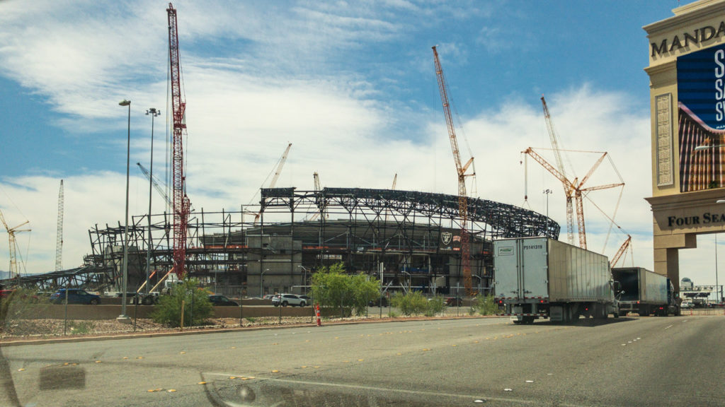 Raiders Stadion in Las Vegas im Bau.