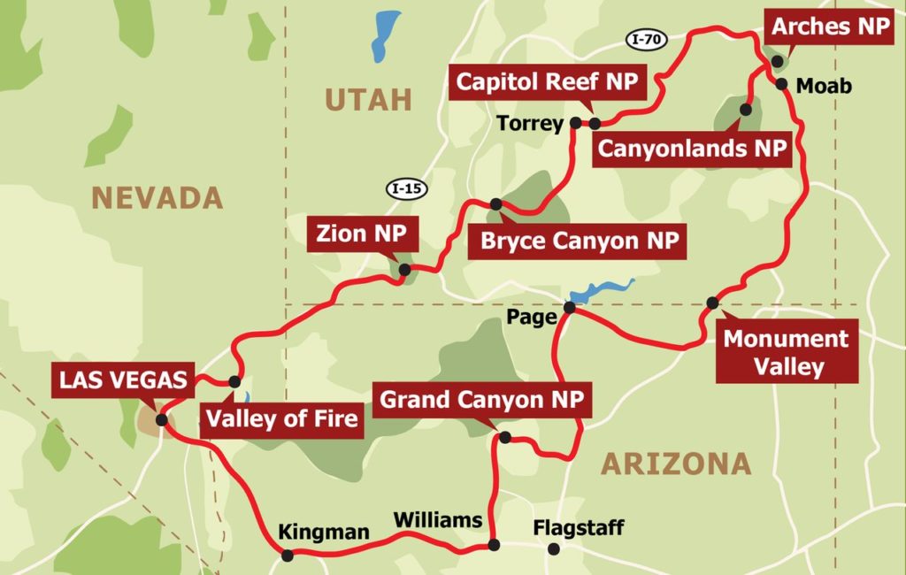 Route: 14 Tage durch Arizona und Utah